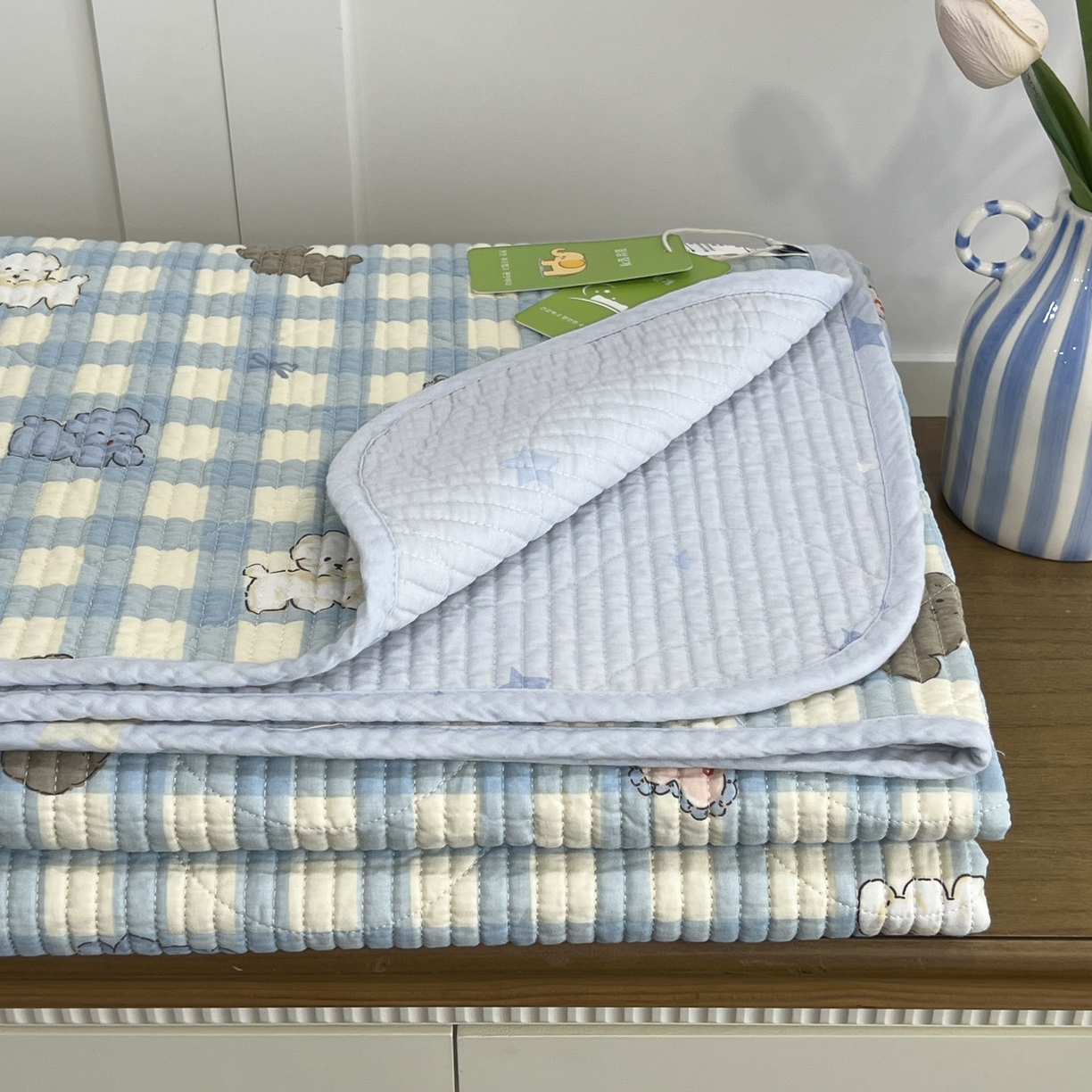 91家纺网 家纺一手货源 找家纺 沐纯家居 2025新款跑量款双面纯棉 棉花填充水洗床盖 星愿旺旺