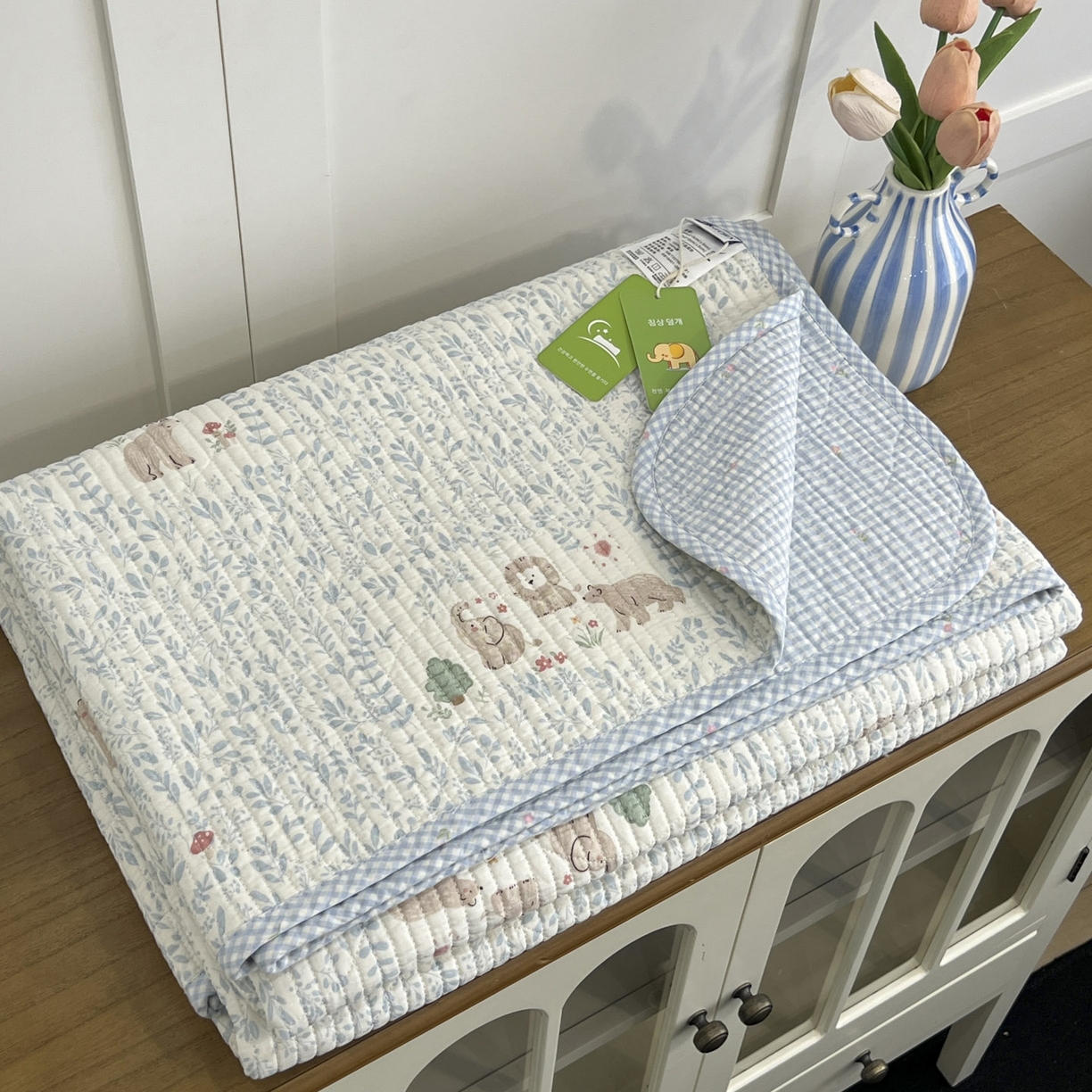 91家纺网 家纺一手货源 找家纺 沐纯家居 2025新款跑量款双面纯棉 棉花填充水洗床盖 丛草集