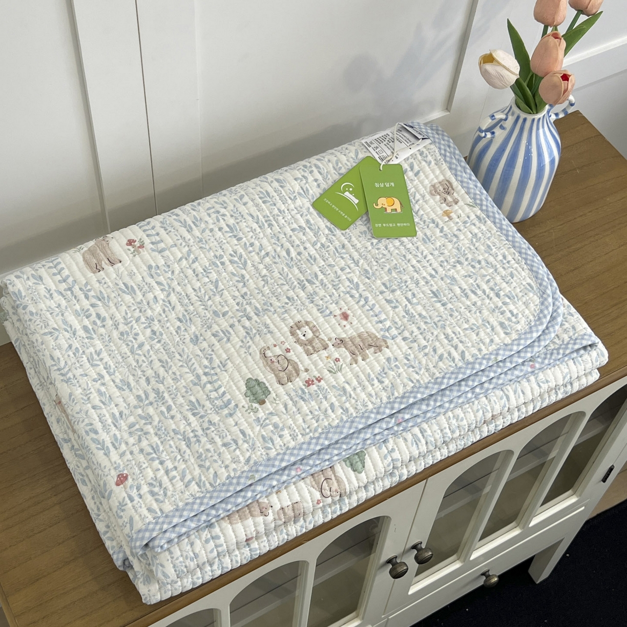 91家纺网 家纺一手货源 找家纺 沐纯家居 2025新款跑量款双面纯棉 棉花填充水洗床盖 丛草集