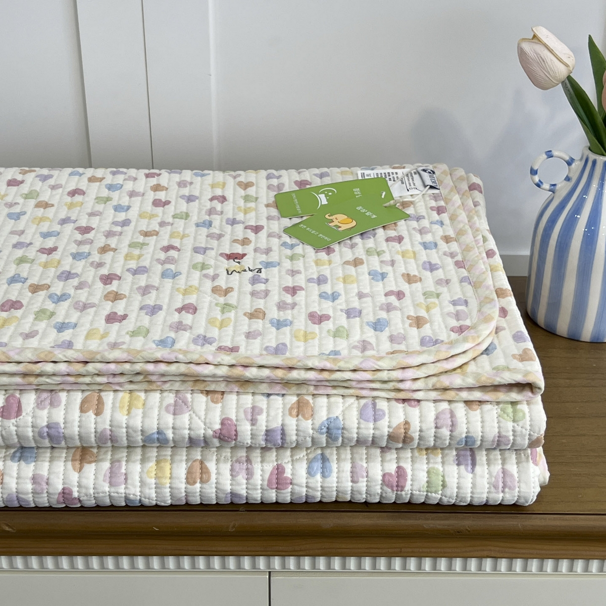 91家纺网 家纺一手货源 找家纺 沐纯家居 2025新款跑量款双面纯棉 棉花填充水洗床盖 爱之语