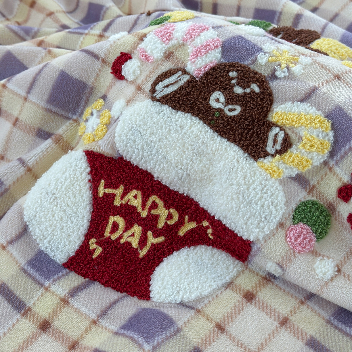 91家纺网 家纺一手货源 找家纺 有货 2025新款圣诞系列暖芙舒绵绒多功能被套毯 圣诞袜-被套毯