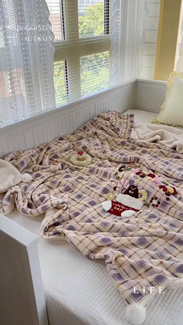 91家纺网 家纺一手货源 找家纺 有货 2025新款圣诞系列暖芙舒绵绒多功能被套毯 圣诞袜-被套毯