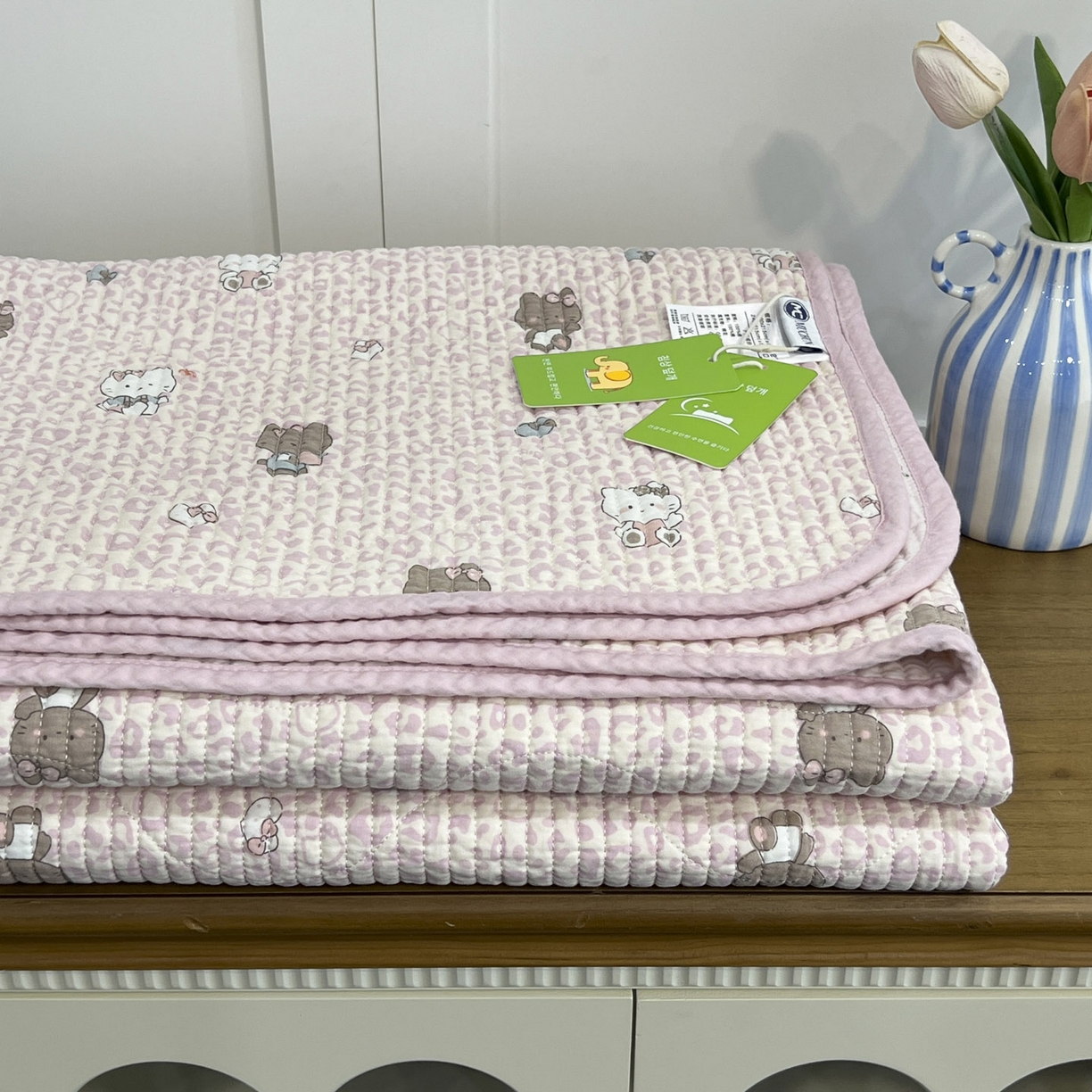 91家纺网 家纺一手货源 找家纺 沐纯家居 2025新款跑量款双面纯棉 棉花填充水洗床盖 豹纹猫