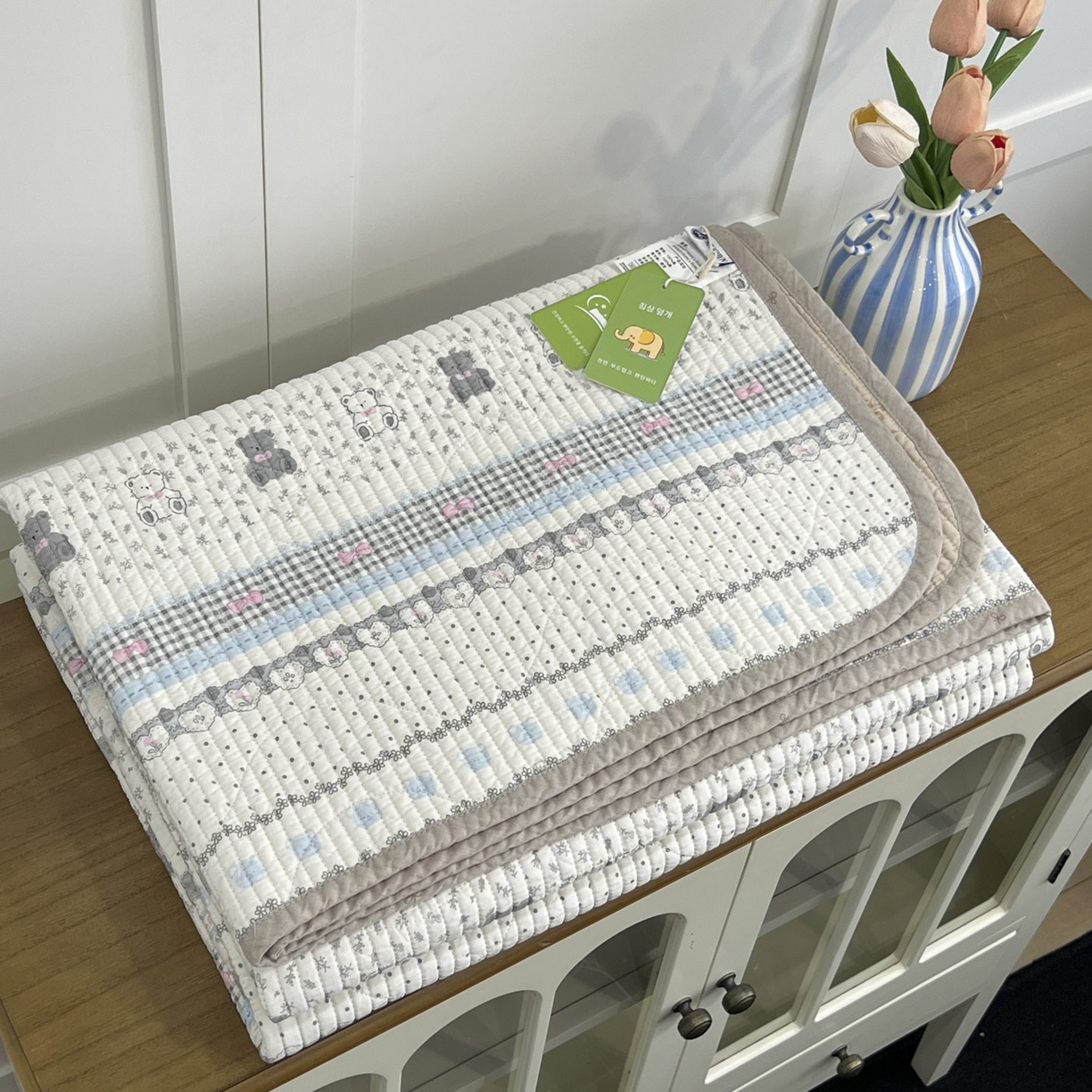 91家纺网 家纺一手货源 找家纺 沐纯家居 2025新款跑量款双面纯棉 棉花填充水洗床盖 冰格维尼