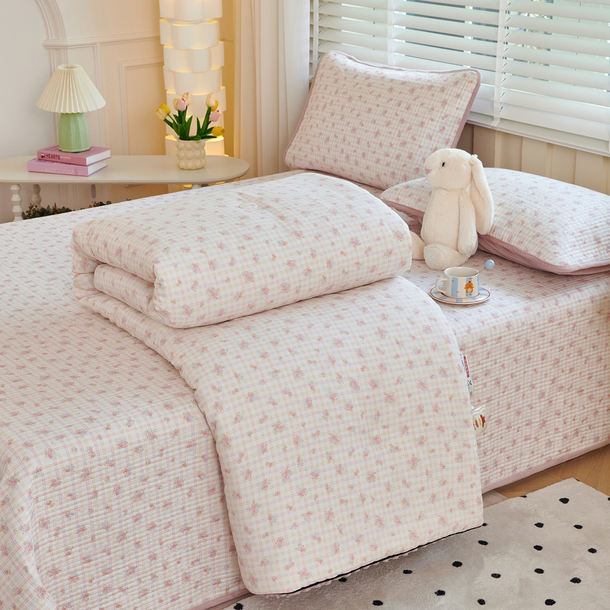 91家纺网 家纺一手货源 找家纺 缔锦家纺 2025新款软糯全棉豆豆被被子被芯 梦恋