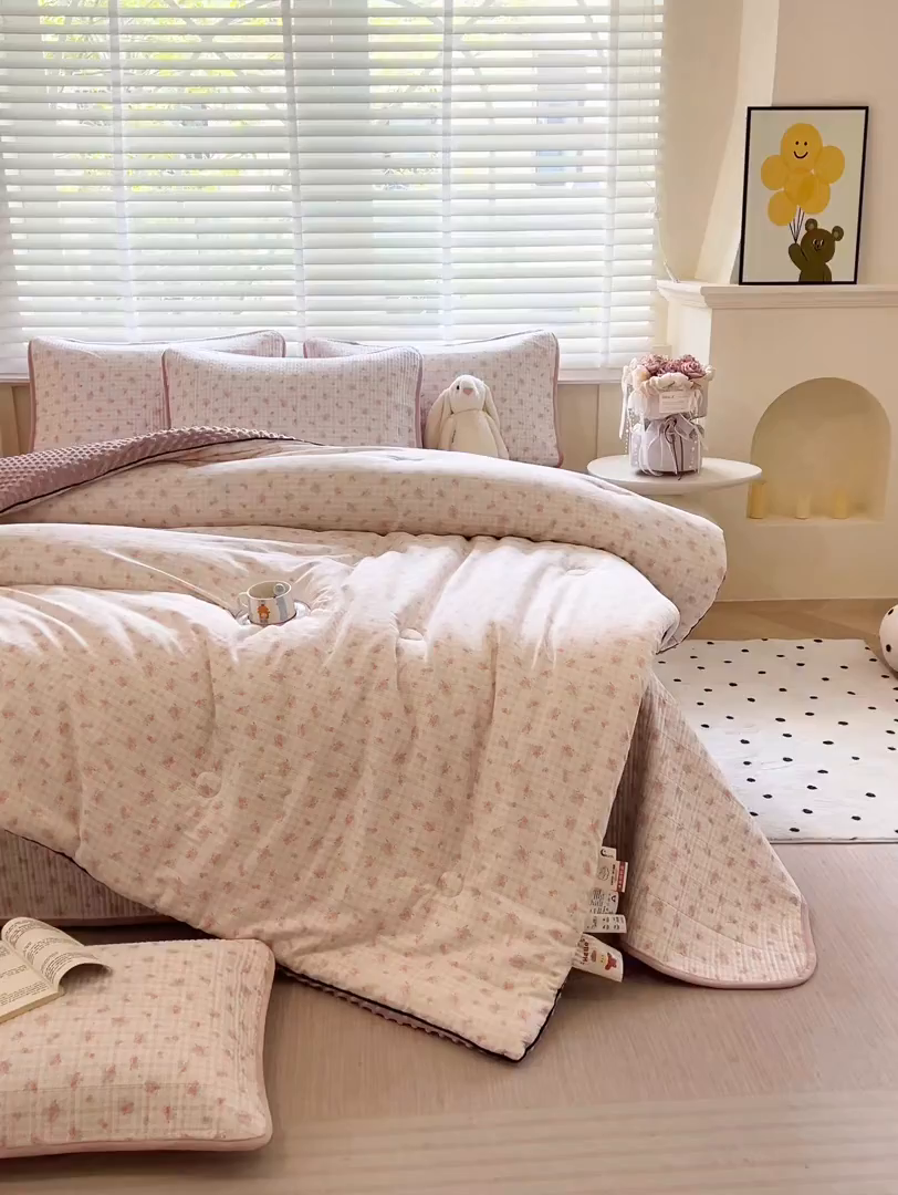 91家纺网 家纺一手货源 找家纺 缔锦家纺 2025新款软糯全棉豆豆被被子被芯 梦恋
