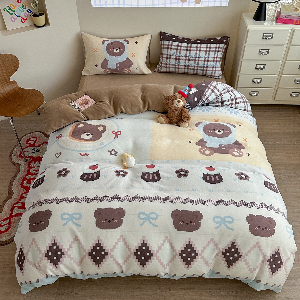 91家纺网 家纺一手货源 找家纺 （总）美乐迪家纺 2025新款高品质大版牛奶绒四件套