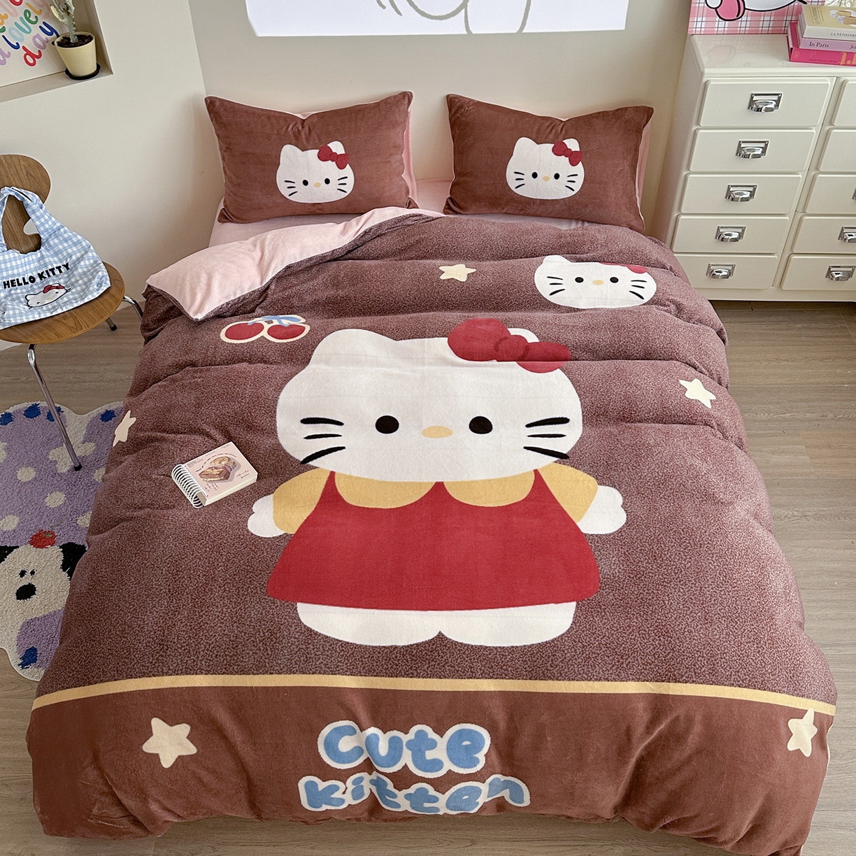 91家纺网 家纺一手货源 找家纺 （总）美乐迪家纺 2025新款高品质大版牛奶绒四件套