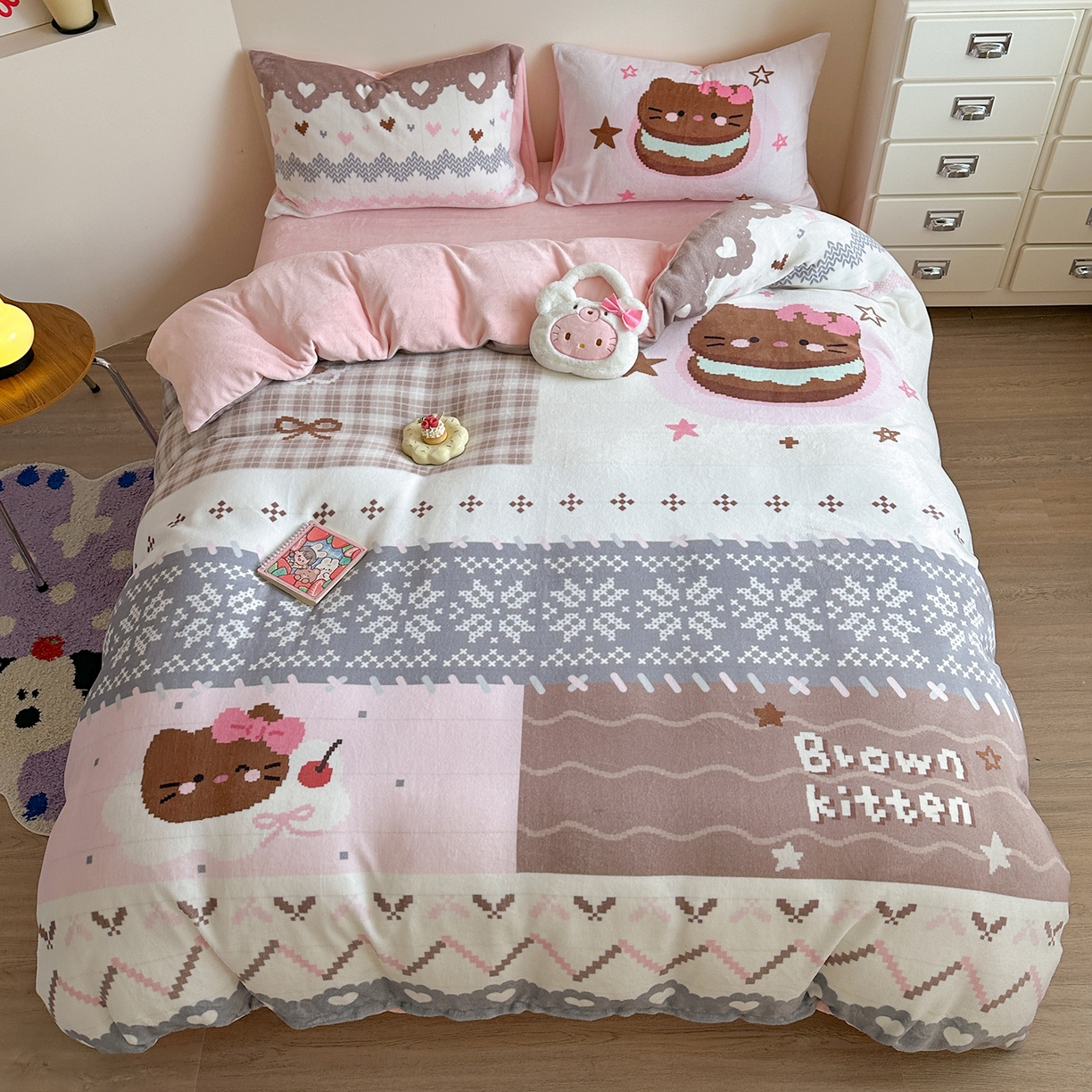 91家纺网 家纺一手货源 找家纺 （总）美乐迪家纺 2025新款高品质大版牛奶绒四件套