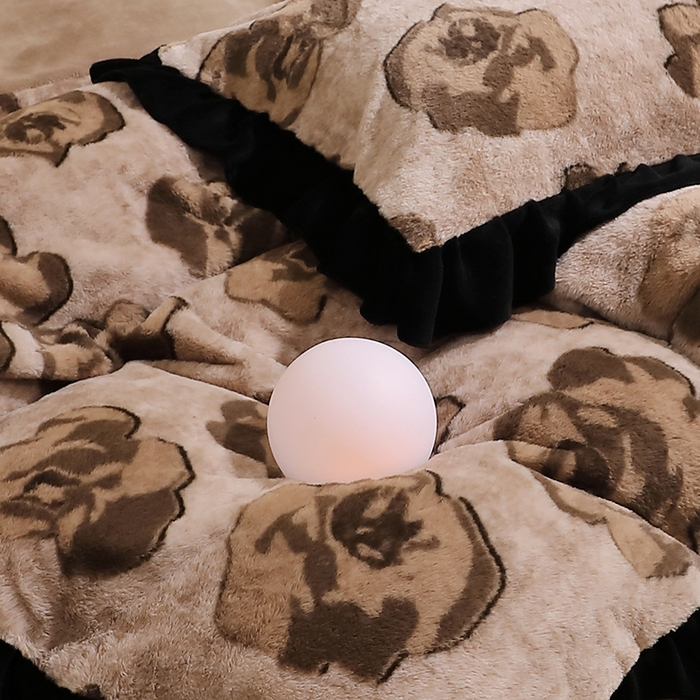 91家纺网 家纺一手货源 找家纺 席之家 2025新款韩版黑色花边美拉德系加厚皮草兔毛绒四件套 觅影