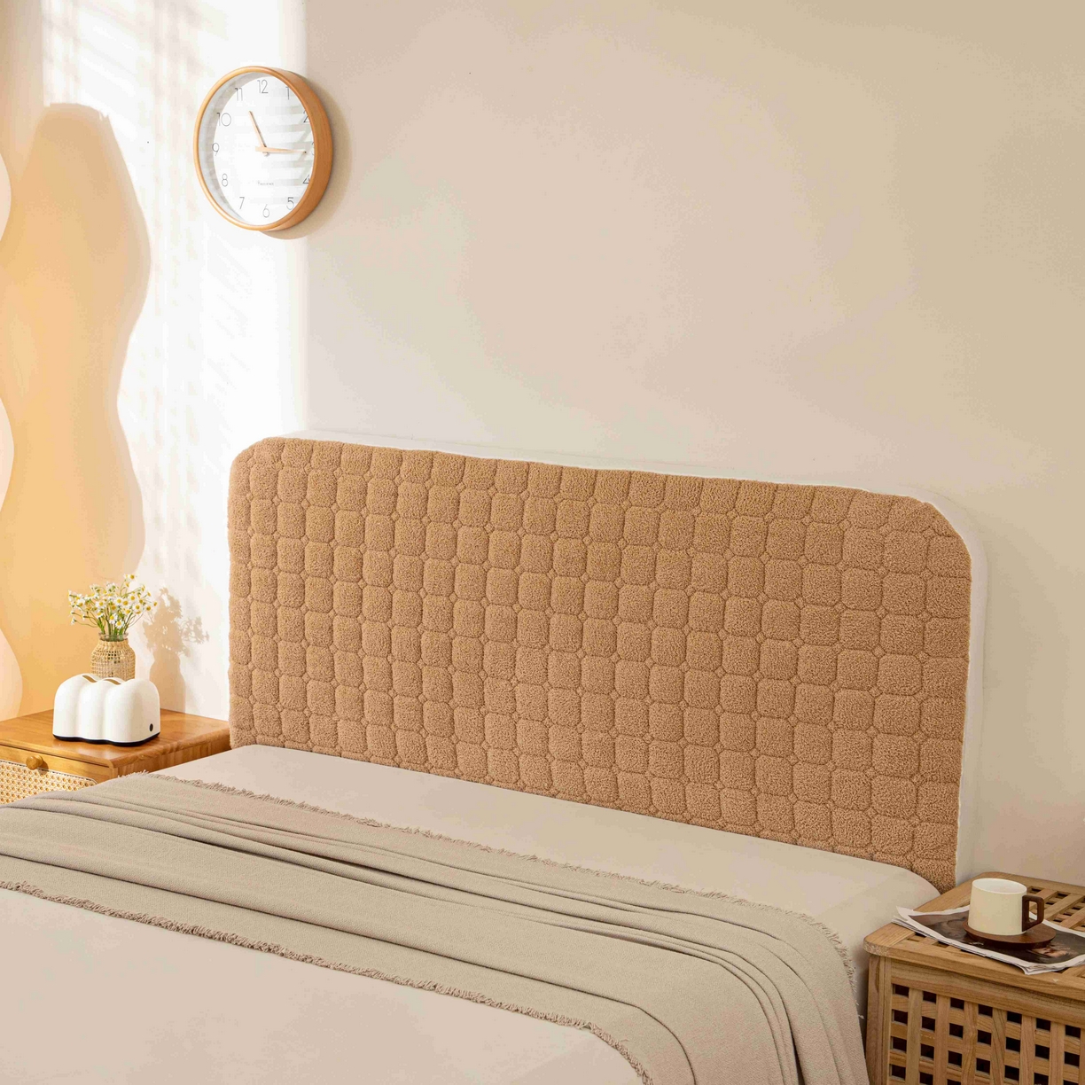 91家纺网 家纺一手货源 找家纺 （总）沐沐家纺 2025新款简约格序床头罩