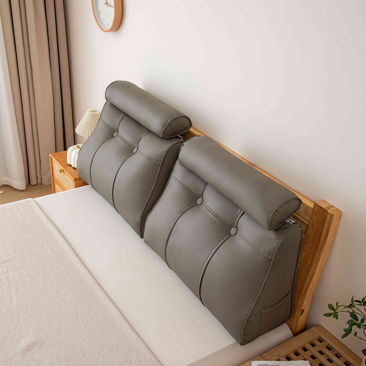 91家纺网 家纺一手货源 找家纺 （总）沐沐家纺 2026新款简约科技布立体靠枕带头枕