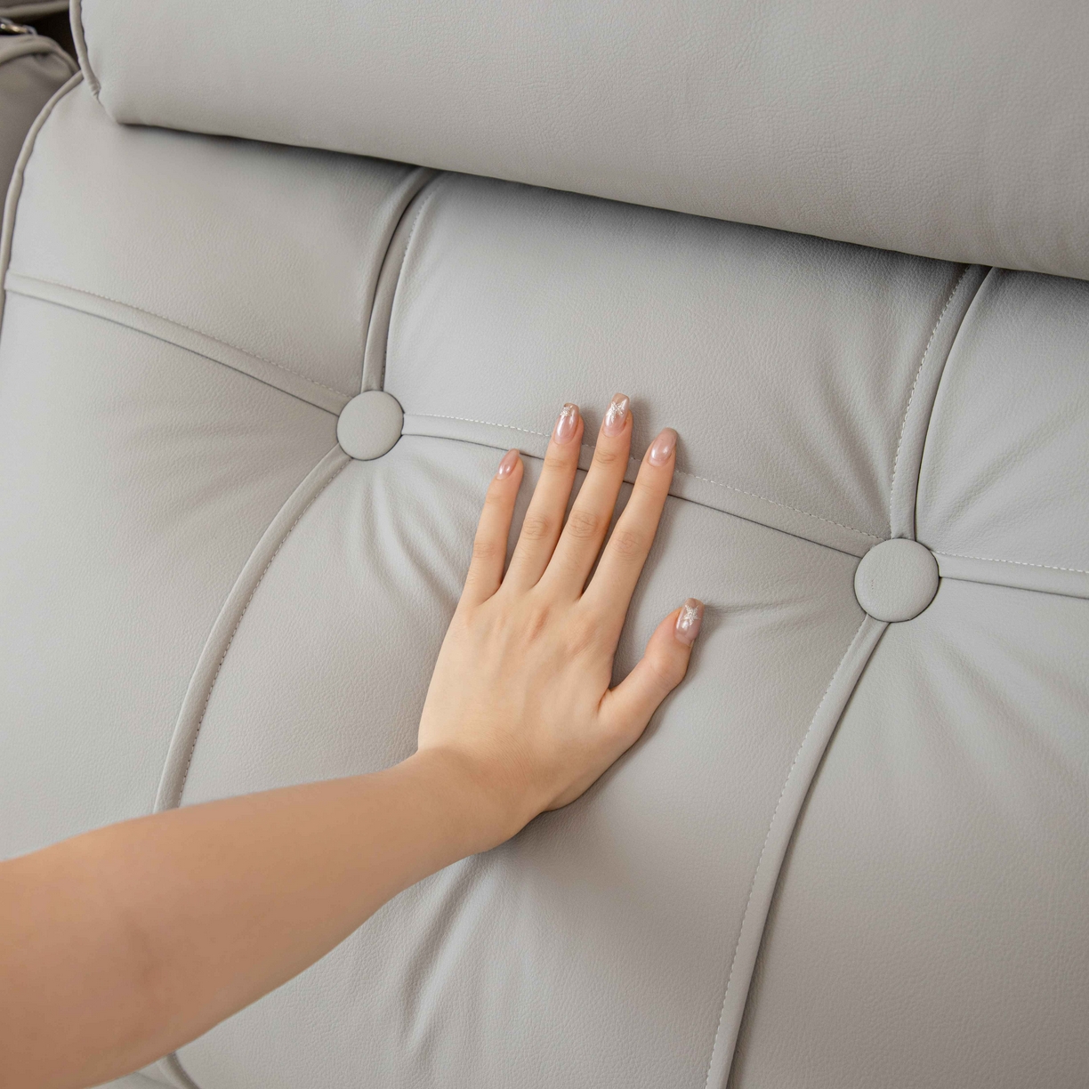 91家纺网 家纺一手货源 找家纺 沐沐家纺 2026新款简约科技布立体靠枕带头枕 浅灰