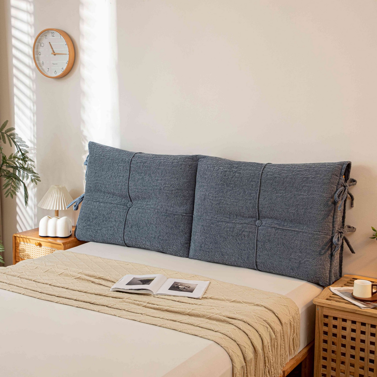 91家纺网 家纺一手货源 找家纺 沐沐家纺 2026新款简约可可西里床头靠背 深灰