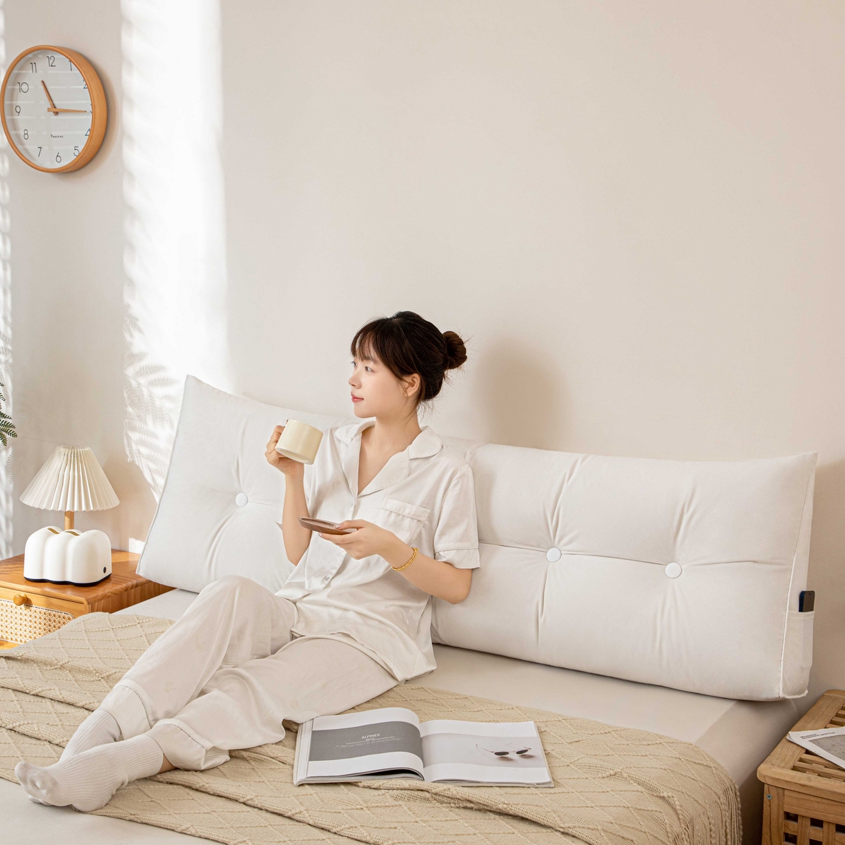 91家纺网 家纺一手货源 找家纺 （总）沐沐家纺 2026新款磨砂绒三角靠背（不带头枕）