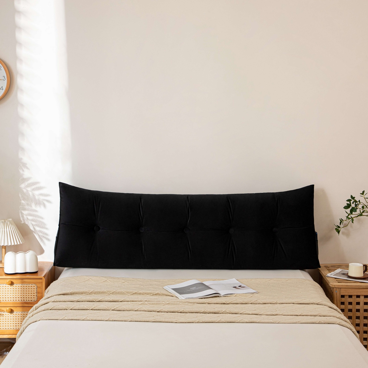 91家纺网 家纺一手货源 找家纺 沐沐家纺 2026新款磨砂绒三角靠背（不带头枕） 黑色