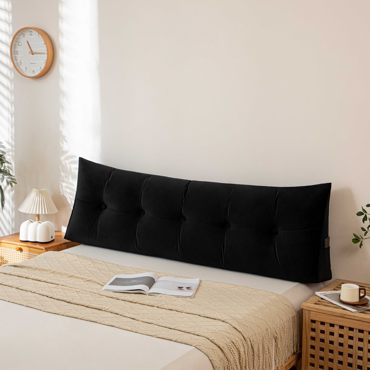 91家纺网 家纺一手货源 找家纺 沐沐家纺 2026新款磨砂绒三角靠背（不带头枕） 黑色