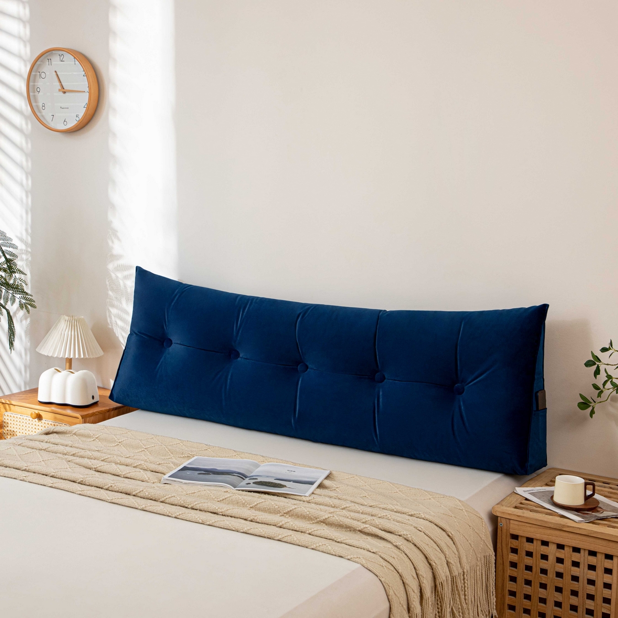 91家纺网 家纺一手货源 找家纺 沐沐家纺 2026新款磨砂绒三角靠背（不带头枕） 蓝色