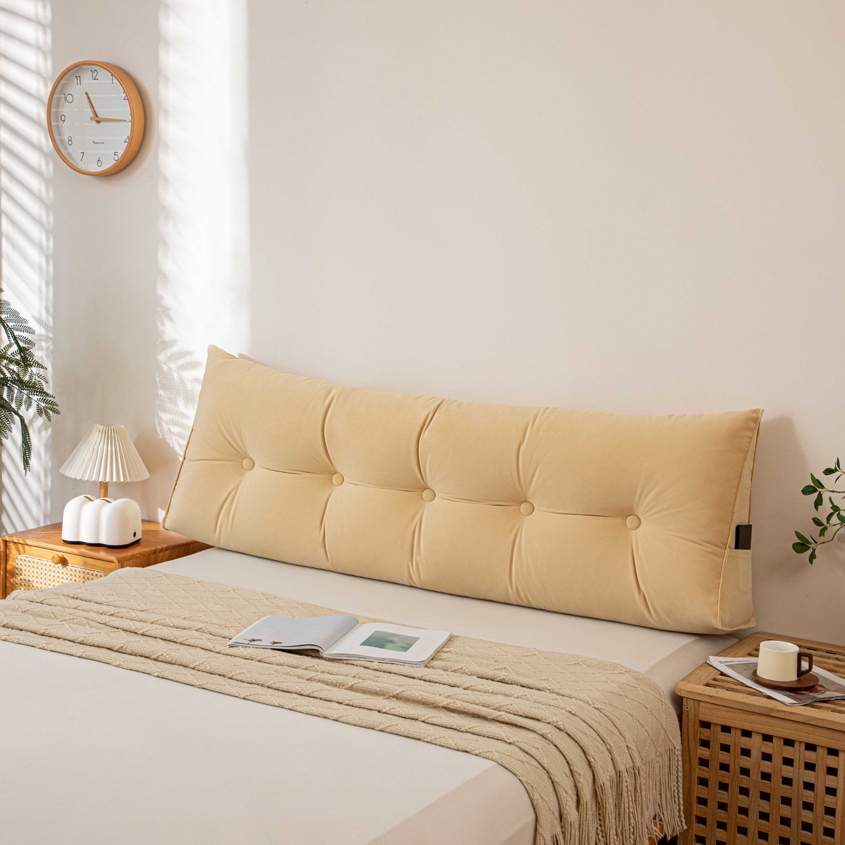 91家纺网 家纺一手货源 找家纺 沐沐家纺 2026新款磨砂绒三角靠背（不带头枕） 米黄