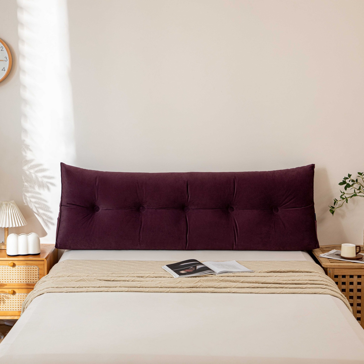 91家纺网 家纺一手货源 找家纺 沐沐家纺 2026新款磨砂绒三角靠背（不带头枕） 紫色