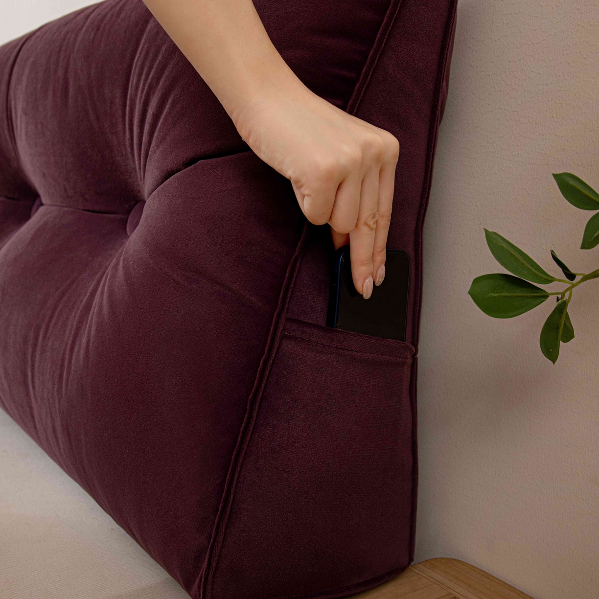 91家纺网 家纺一手货源 找家纺 沐沐家纺 2026新款磨砂绒三角靠背（不带头枕） 紫色