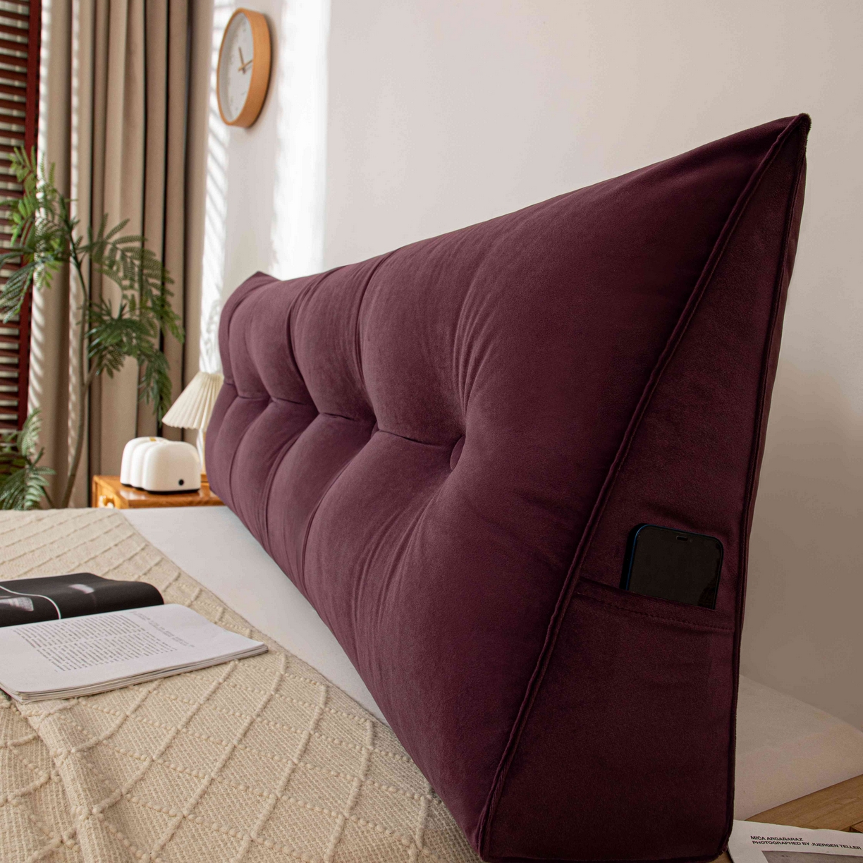 91家纺网 家纺一手货源 找家纺 沐沐家纺 2026新款磨砂绒三角靠背（不带头枕） 紫色