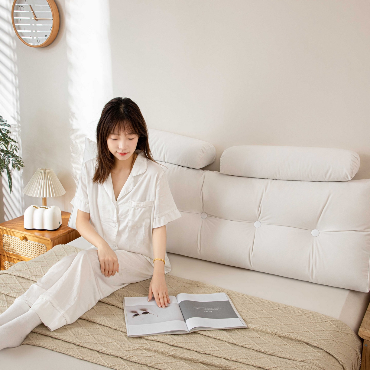 91家纺网 家纺一手货源 找家纺 （总）沐沐家纺 2026新款磨砂绒三角靠背（带头枕）