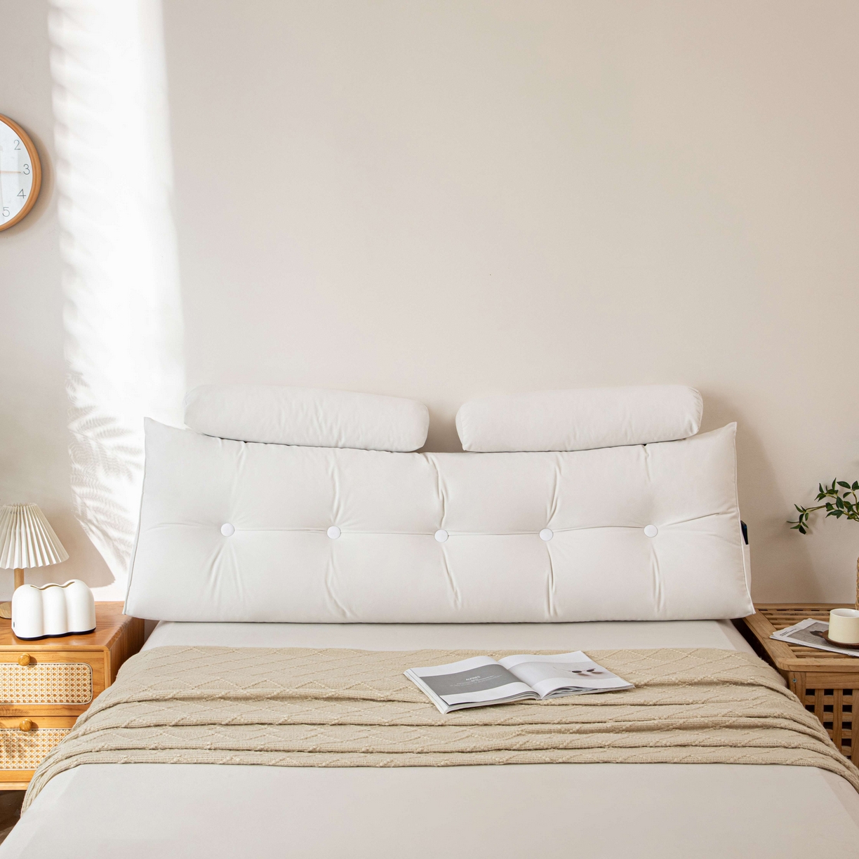 91家纺网 家纺一手货源 找家纺 （总）沐沐家纺 2026新款磨砂绒三角靠背（带头枕）