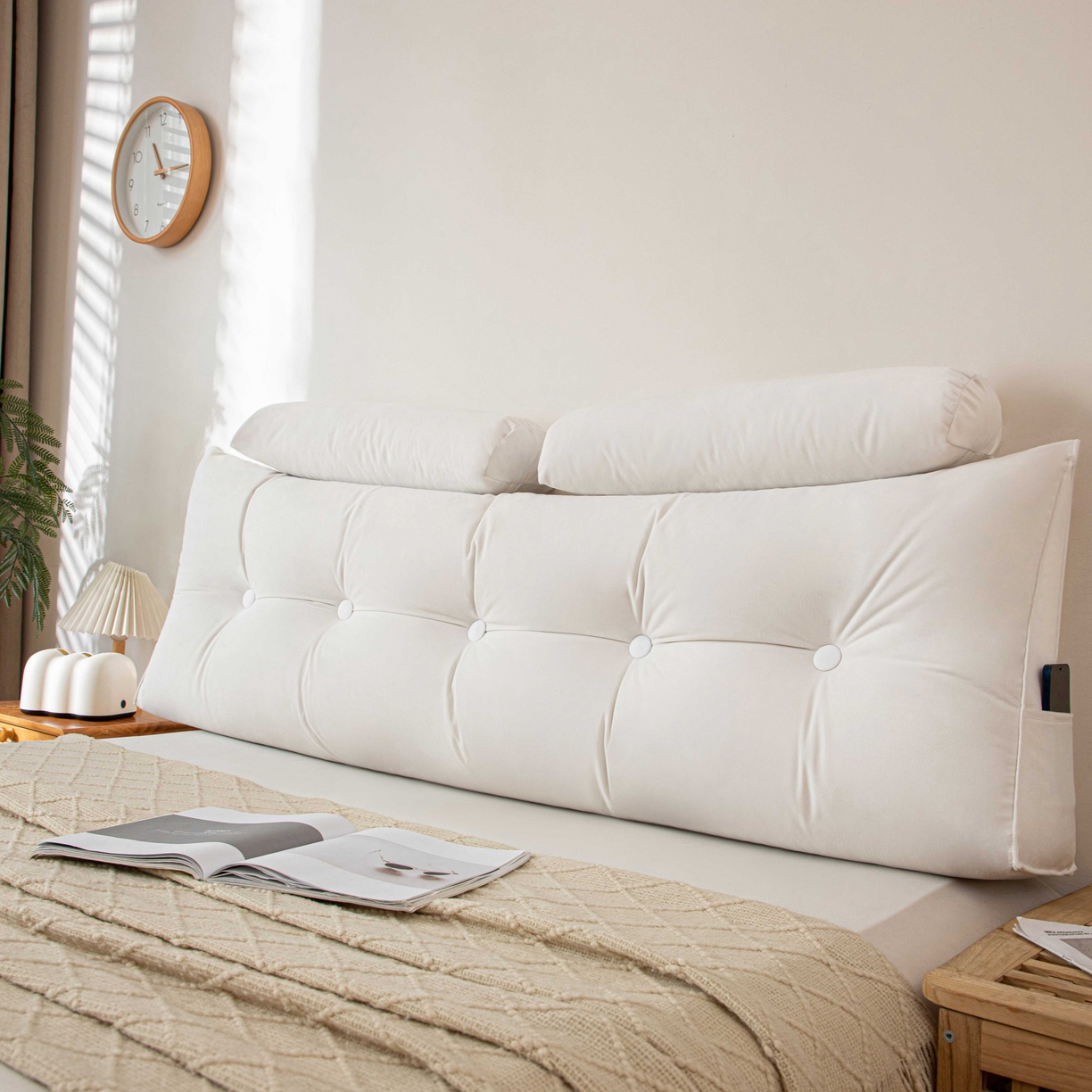 91家纺网 家纺一手货源 找家纺 （总）沐沐家纺 2026新款磨砂绒三角靠背（带头枕）