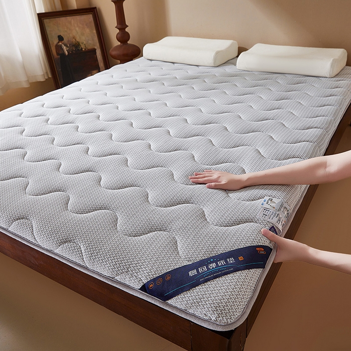 91家纺网 家纺一手货源 找家纺 丽诺床垫 2025新款防螨记忆棉两用床垫5公分 灰色