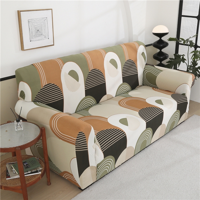 91家纺网 家纺一手货源 找家纺 雅竹 2025新款牛奶丝全包印花沙发套 莫兰迪