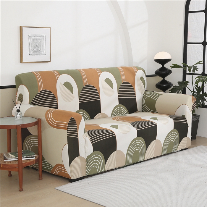 91家纺网 家纺一手货源 找家纺 雅竹 2025新款牛奶丝全包印花沙发套 莫兰迪