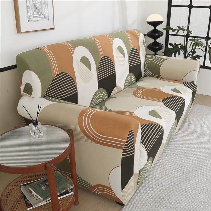 91家纺网 家纺一手货源 找家纺 雅竹 2025新款牛奶丝全包印花沙发套 莫兰迪