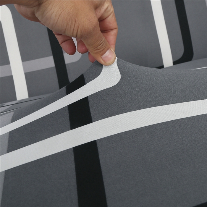 91家纺网 家纺一手货源 找家纺 雅竹 2025新款牛奶丝全包印花沙发套 方格