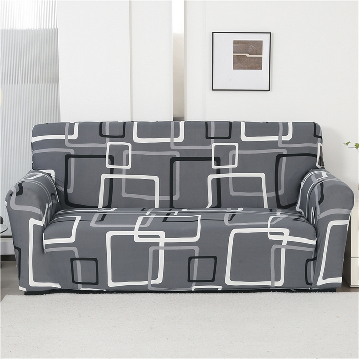 雅竹 2025新款牛奶丝全包印花沙发套 方格