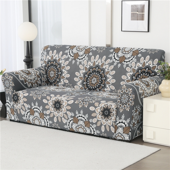 91家纺网 家纺一手货源 找家纺 雅竹 2025新款牛奶丝全包印花沙发套 芳甸