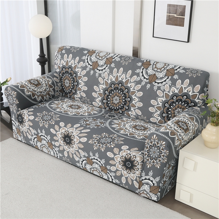 91家纺网 家纺一手货源 找家纺 雅竹 2025新款牛奶丝全包印花沙发套 芳甸