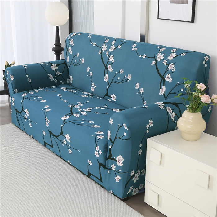 91家纺网 家纺一手货源 找家纺 雅竹 2025新款牛奶丝全包印花沙发套 寒梅