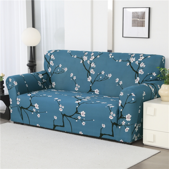 91家纺网 家纺一手货源 找家纺 雅竹 2025新款牛奶丝全包印花沙发套 寒梅