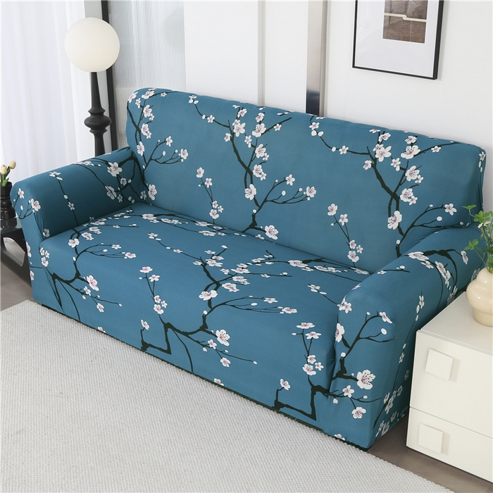 91家纺网 家纺一手货源 找家纺 雅竹 2025新款牛奶丝全包印花沙发套 寒梅