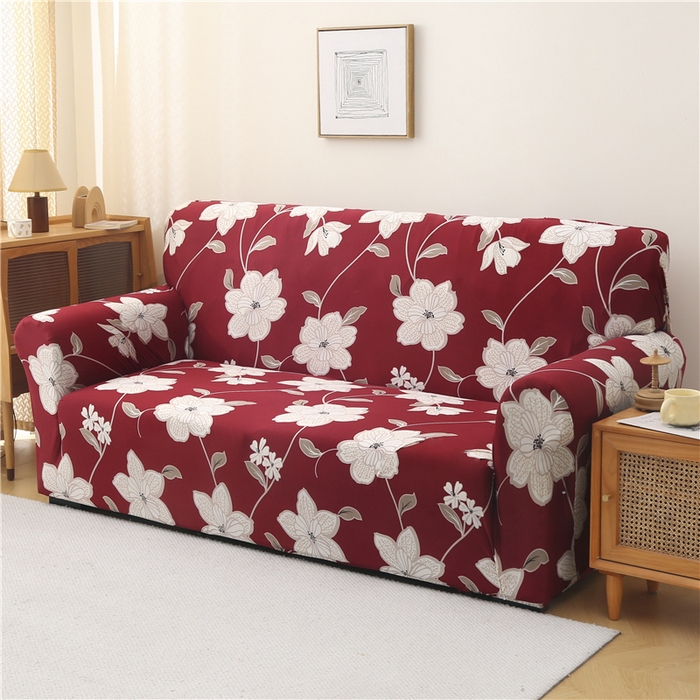 91家纺网 家纺一手货源 找家纺 雅竹 2025新款牛奶丝全包印花沙发套 红藤