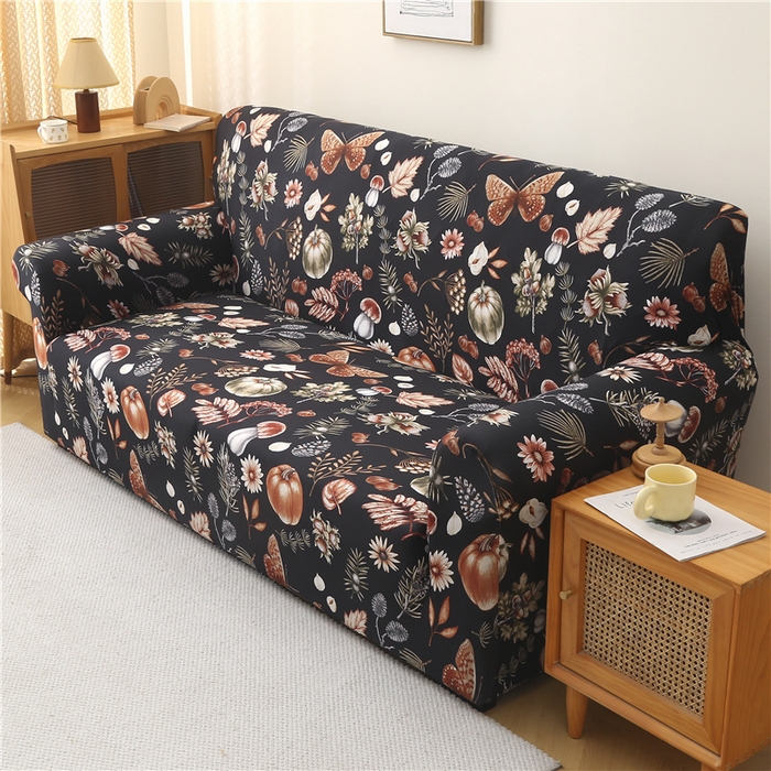 91家纺网 家纺一手货源 找家纺 雅竹 2025新款牛奶丝全包印花沙发套 金盏