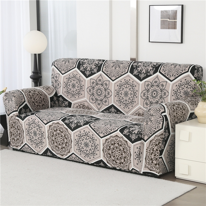 91家纺网 家纺一手货源 找家纺 雅竹 2025新款牛奶丝全包印花沙发套 露华