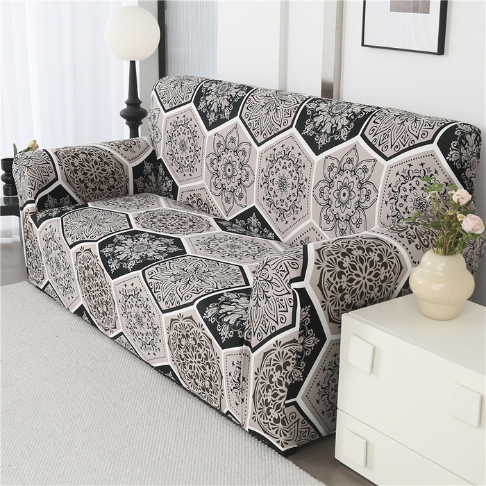 91家纺网 家纺一手货源 找家纺 雅竹 2025新款牛奶丝全包印花沙发套 露华