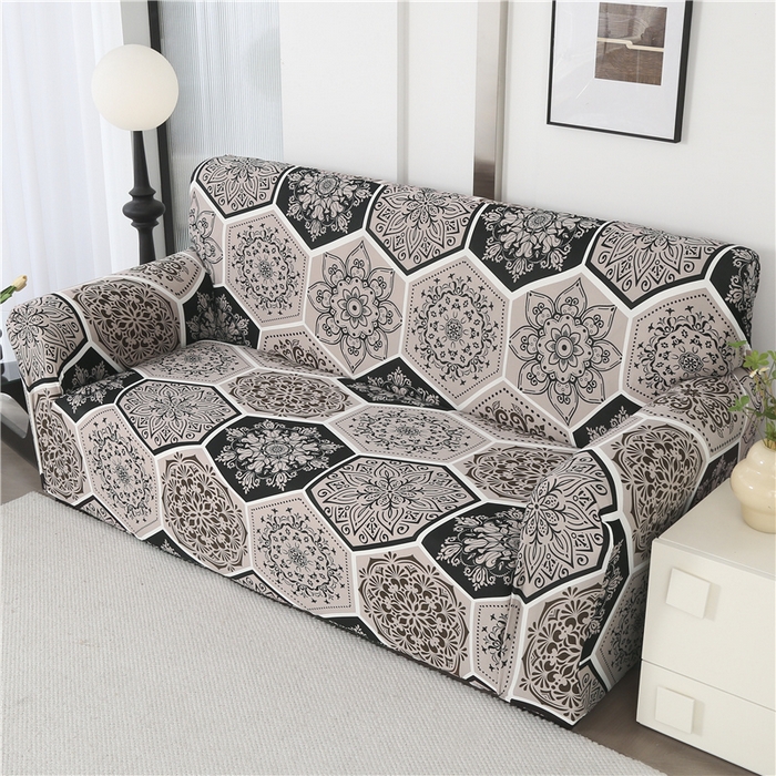 91家纺网 家纺一手货源 找家纺 雅竹 2025新款牛奶丝全包印花沙发套 露华