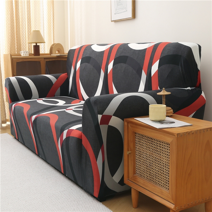 91家纺网 家纺一手货源 找家纺 雅竹 2025新款牛奶丝全包印花沙发套 佩环