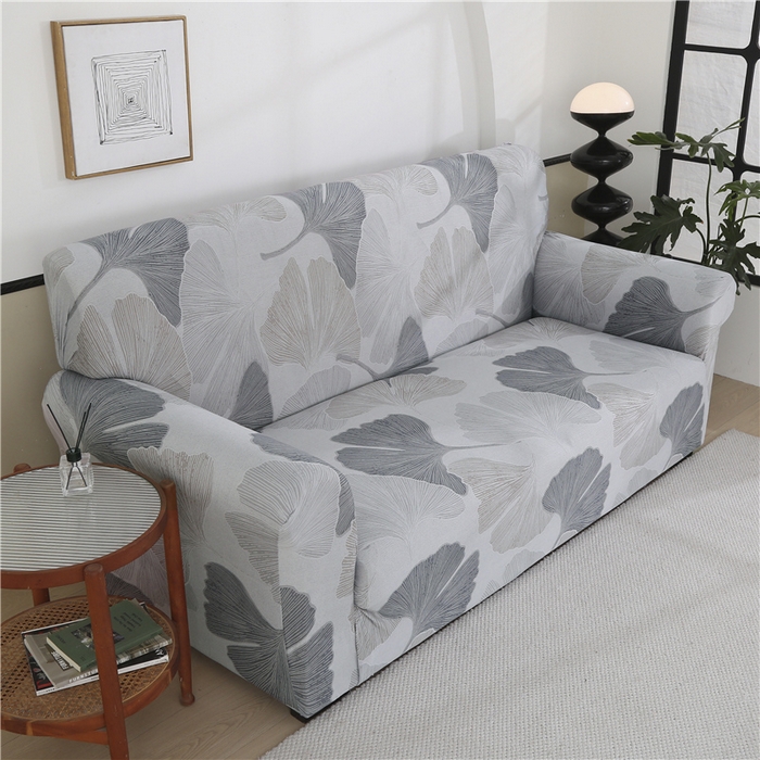 91家纺网 家纺一手货源 找家纺 雅竹 2025新款牛奶丝全包印花沙发套 银杏