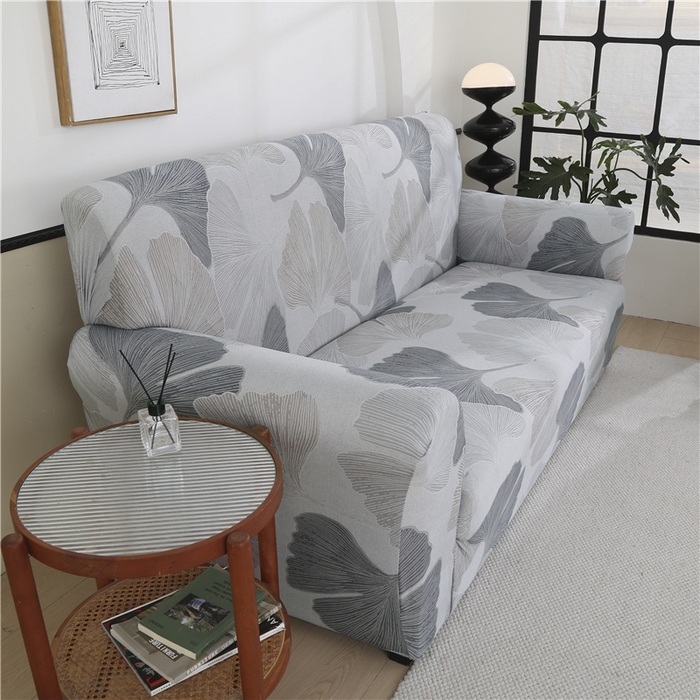 91家纺网 家纺一手货源 找家纺 雅竹 2025新款牛奶丝全包印花沙发套 银杏