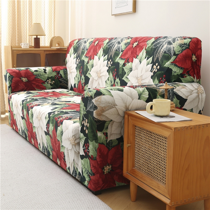 91家纺网 家纺一手货源 找家纺 雅竹 2025新款牛奶丝全包印花沙发套 璎珞