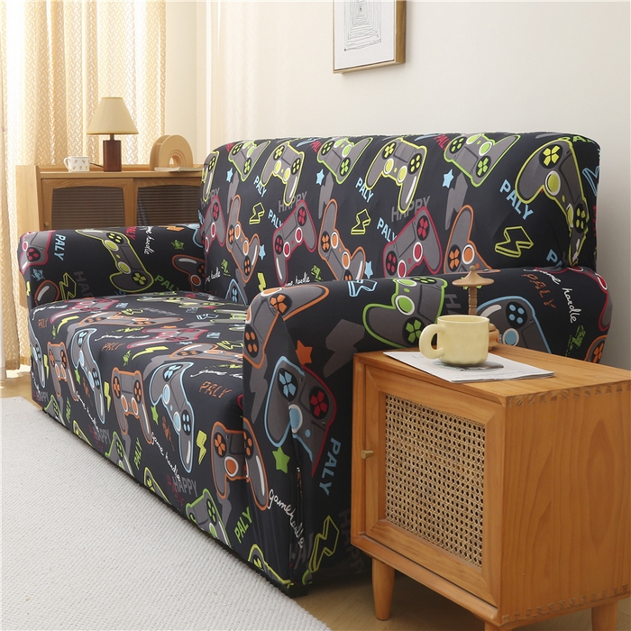 91家纺网 家纺一手货源 找家纺 雅竹 2025新款牛奶丝全包印花沙发套 游戏